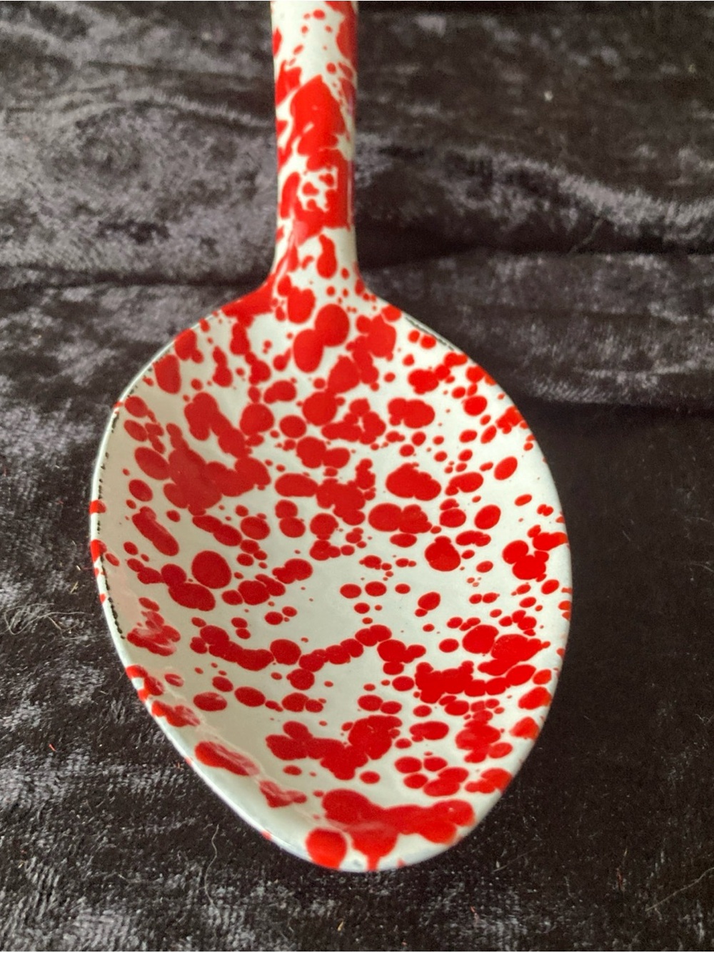 Crow Canyon Red Splatter Enamel Large Spoon Farmhouse Decor